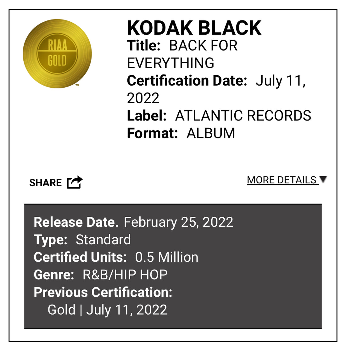 GOLD RECORD for Joey Lopez & Brian "Deep" Watters!!!